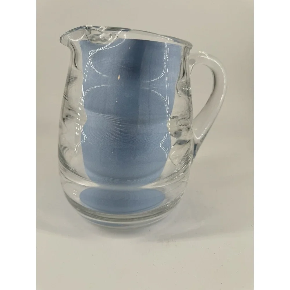 Pitcher Glass Bee Hive Ribbed Heavy Clear 7.5